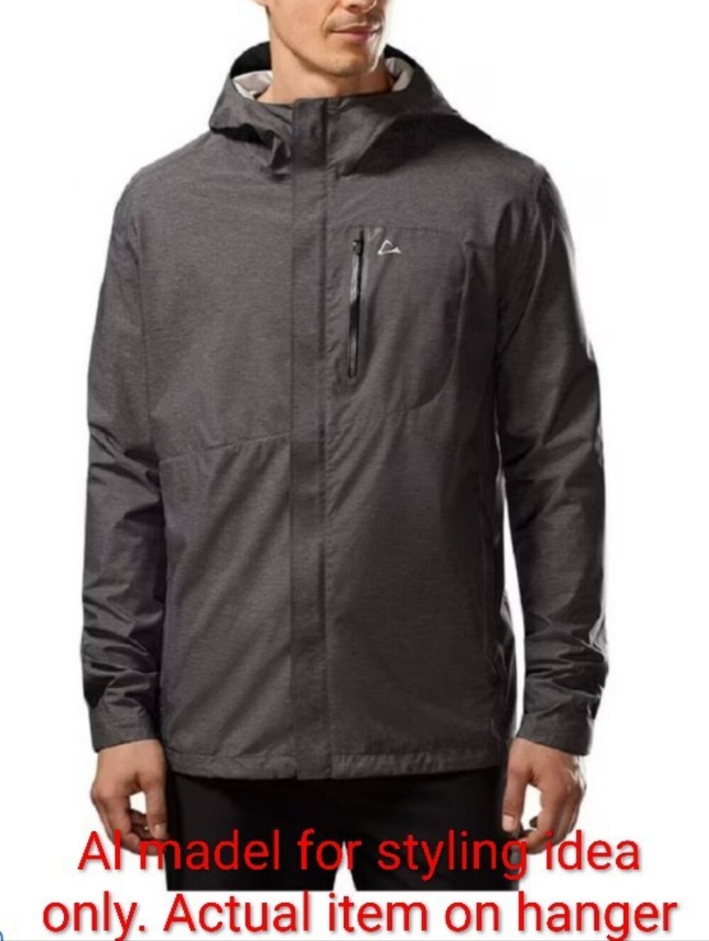 Men's Hooded Raincoat in Charcoal Gray